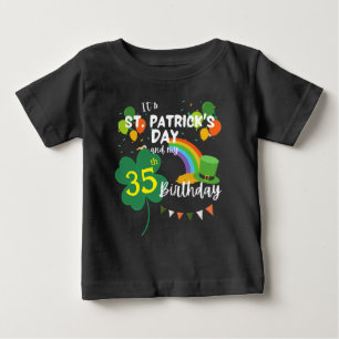 St Patrick's Day Clover Birthday Party Green  Baby T-Shirt