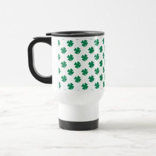 St. Patrick's Day Clover Leaf Pattern Travel Mug