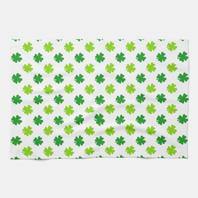 St. Patrick's Day Clover Leaves Pattern-54601 Kitchen Towel (Horizontal)