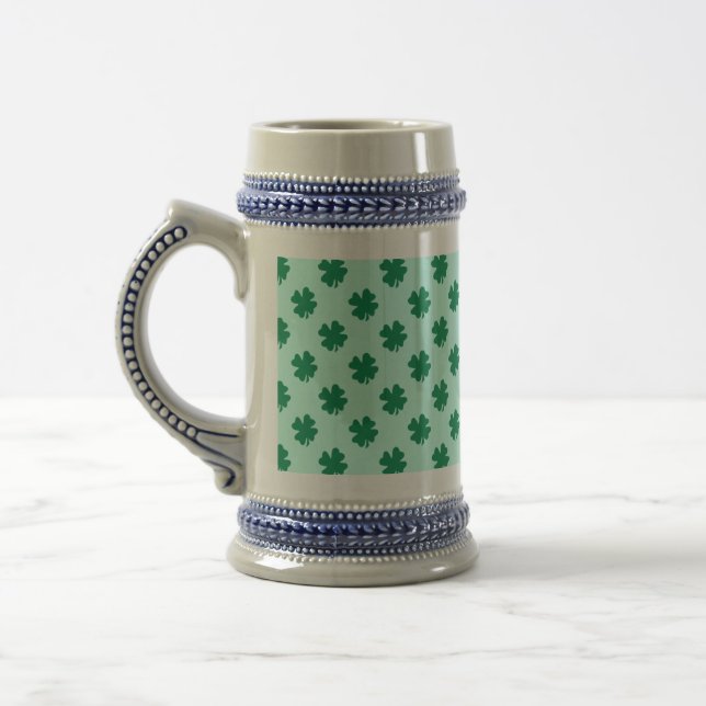 St. Patrick's Day Clover Leaves Pattern-54602 Beer Stein (Left)