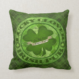 St. Patrick's Day Clover Lucky Irish Throw Pillow