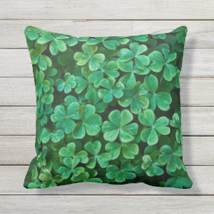St. Patrick's Day Clover patch Outdoor Pillow