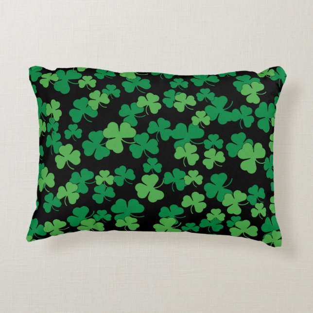St. Patricks day clover pattern Decorative Pillow (Back)