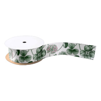 St Patricks day clover pattern  Satin Ribbon