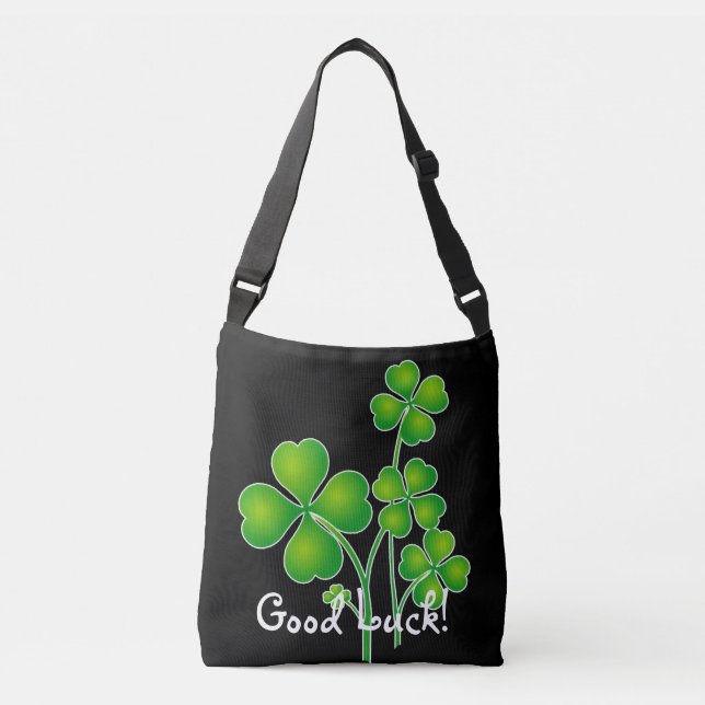 St. Patrick's Day Clover / Shamrocks + your ideas Crossbody Bag (Front)