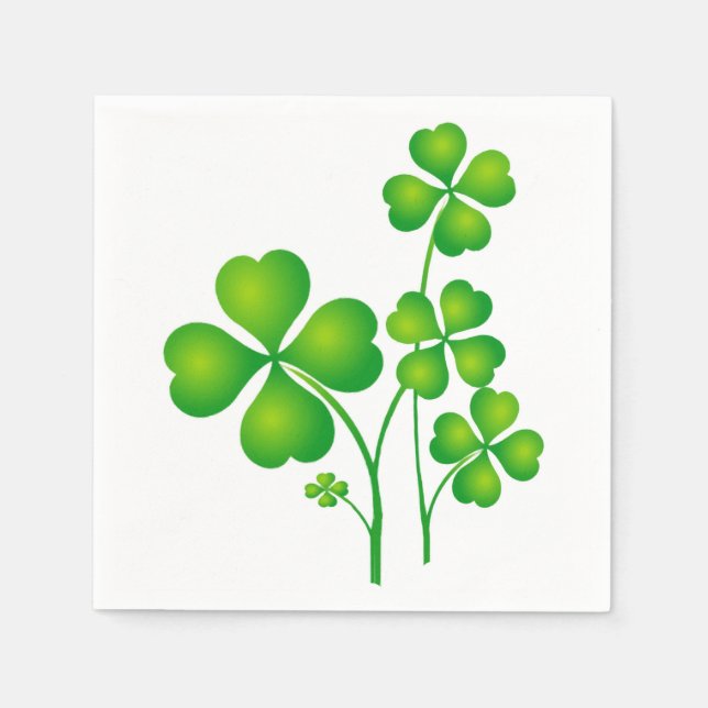 St. Patrick's Day Clover / Shamrocks + your ideas Napkin (Front)