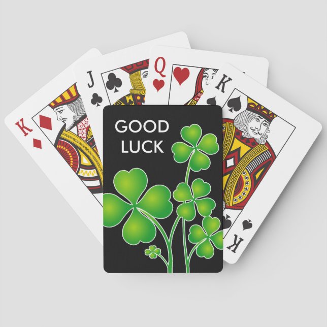 St. Patrick's Day Clover / Shamrocks + your ideas Playing Cards (Back)