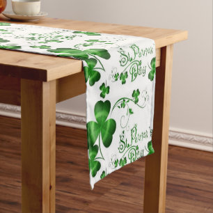 St. Patricks Day Clover Short Table Runner