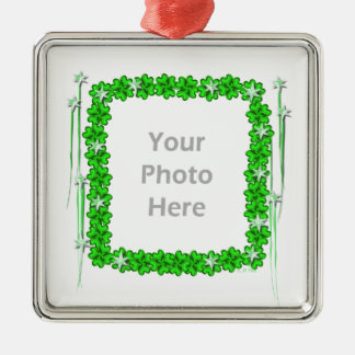 St. Patricks Day Clover Stars (photo frame) Metal Ornament