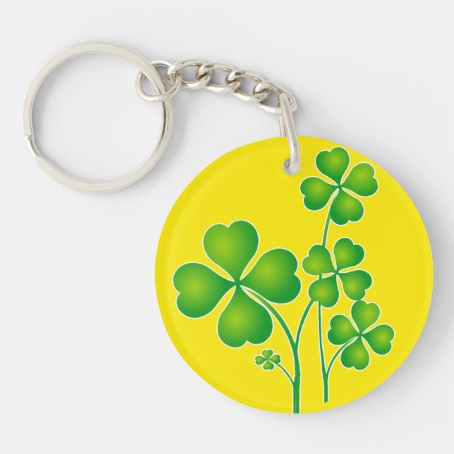 St. Patrick's Day Clover + your ideas Keychain (Front)