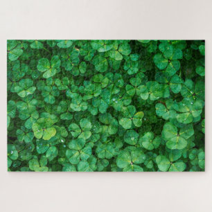 St. Patrick's Day Clovers verts Jigsaw Puzzle