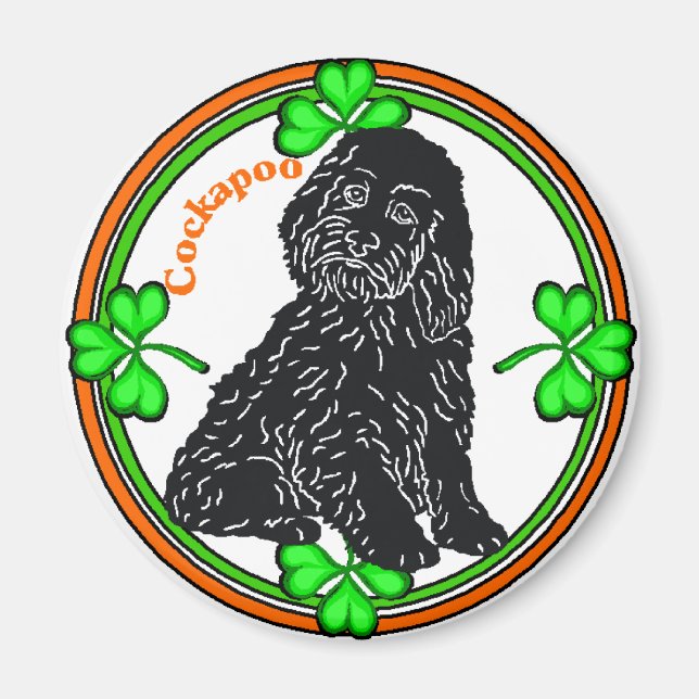 St. Patrick's Day Cockapoo Magnet (Front)