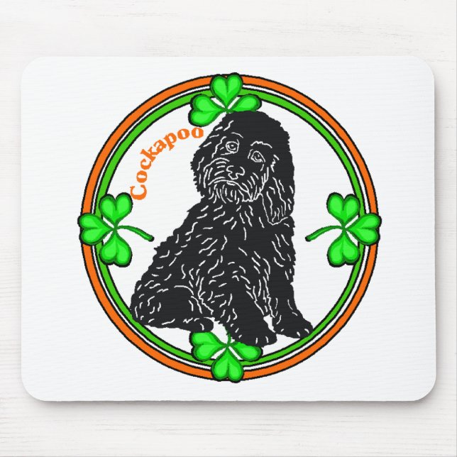 St. Patrick's Day Cockapoo Mouse Pad (Front)