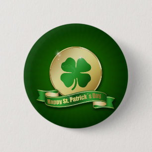 St. Patrick's Day Coin Shamrock 2 Inch Round Button