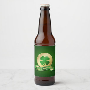 St. Patrick's Day Coin Shamrock Beer Bottle Label