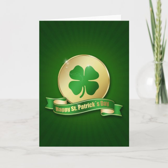 St. Patrick's Day Coin Shamrock Card (Front)