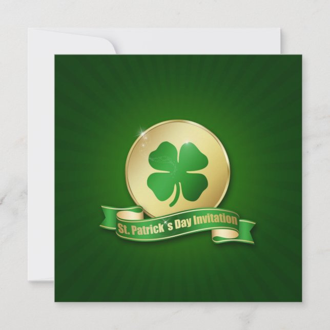 St. Patrick's Day Coin Shamrock Invitation (Front)