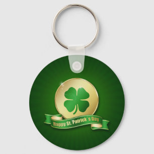 St. Patrick's Day Coin Shamrock Keychain