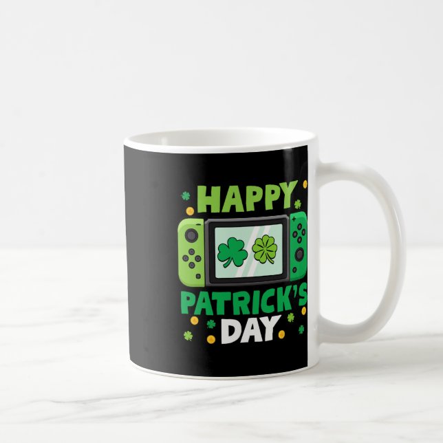 St Patricks Day Controller Video Game Kids Boy Tod Coffee Mug (Right)