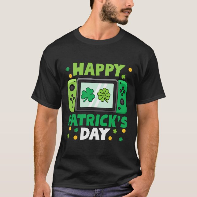 St Patricks Day Controller Video Game Kids Boy Tod T-Shirt (Front)