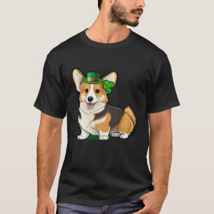 St Patrick's Day Corgi Dog Irish Shamrock Leprecha T-Shirt