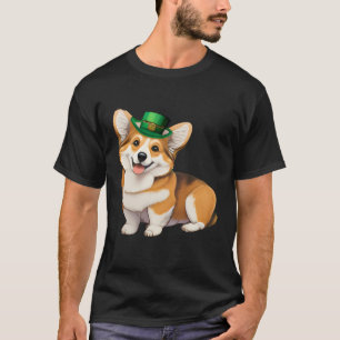 St Patrick's Day Corgi Dog Irish Shamrock Leprecha T-Shirt
