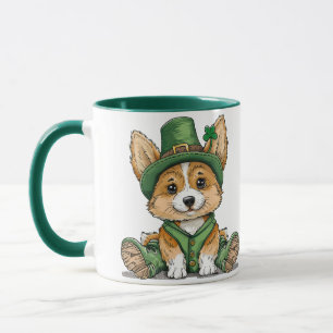 St. Patrick's Day Corgi Dog Mug