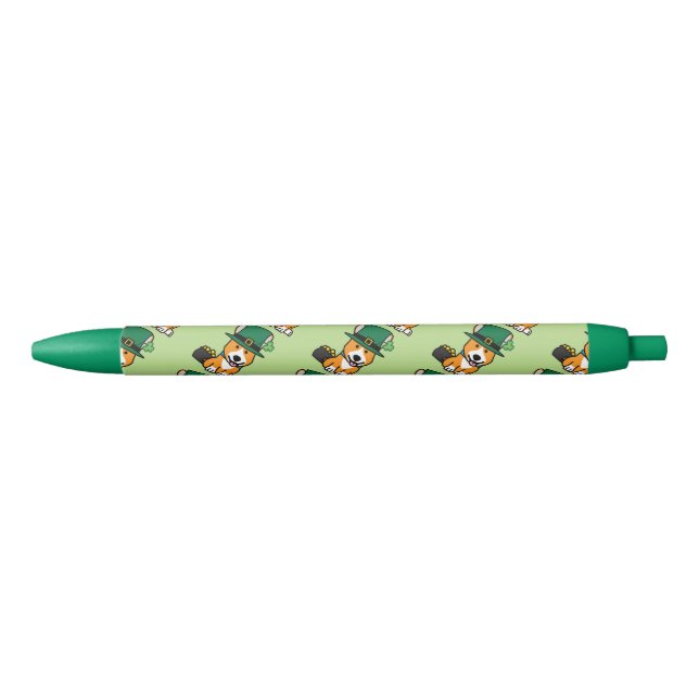St. Patrick's Day Corgi Leprechaun Dog Puppy Doggy Black Ink Pen (Front)