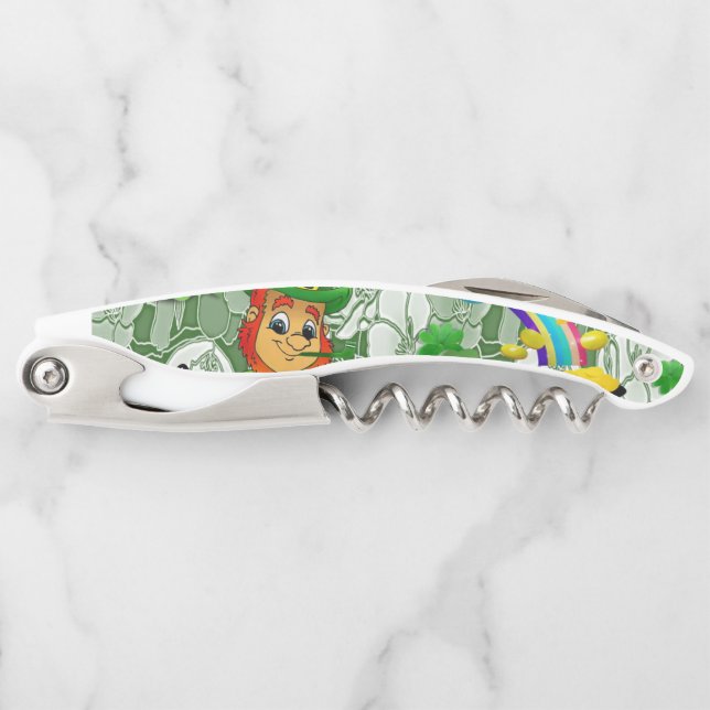 St. Patrick's Day Corkscrew Bottle Opener (Front)