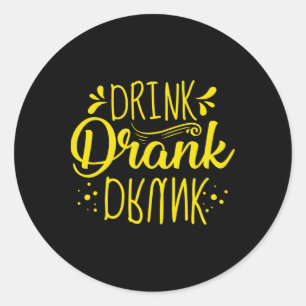 St Patricks Day Costume Beer Drink Drank Drunk Classic Round Sticker