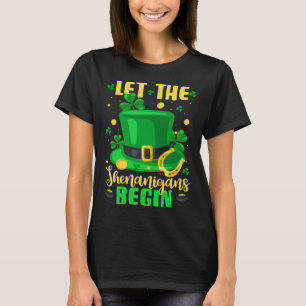 St Patricks Day Costume Let Shenanigans Begin Lepr T-Shirt