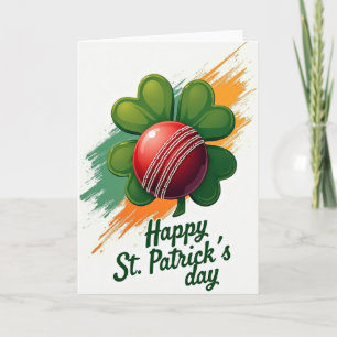St Patricks Day Cricket Ball Card