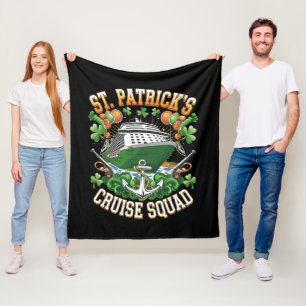 St Patrick's Day Cruise Squad 2025 Family Matching Fleece Blanket
