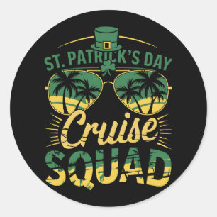St Patrick's Day Cruise Squad Family Matching Classic Round Sticker