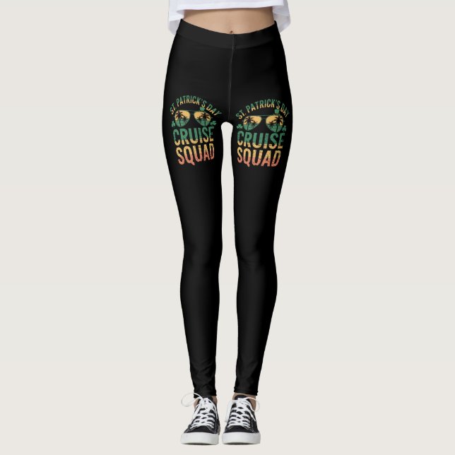 St Patrick's Day Cruise Squad Funny Family Matchin Leggings (Front)