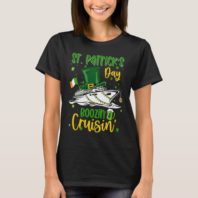 St Patricks Day Cruising Boozing Irish Drinking Gr T-Shirt (Front)