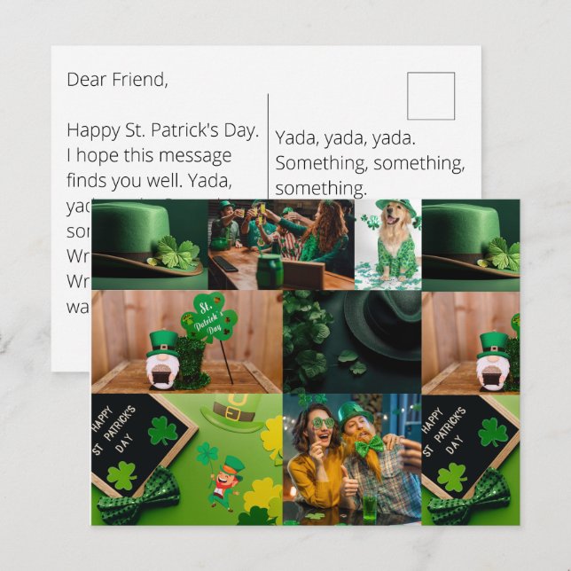St. Patrick's Day CUSTOM Greeting Card (Front/Back)