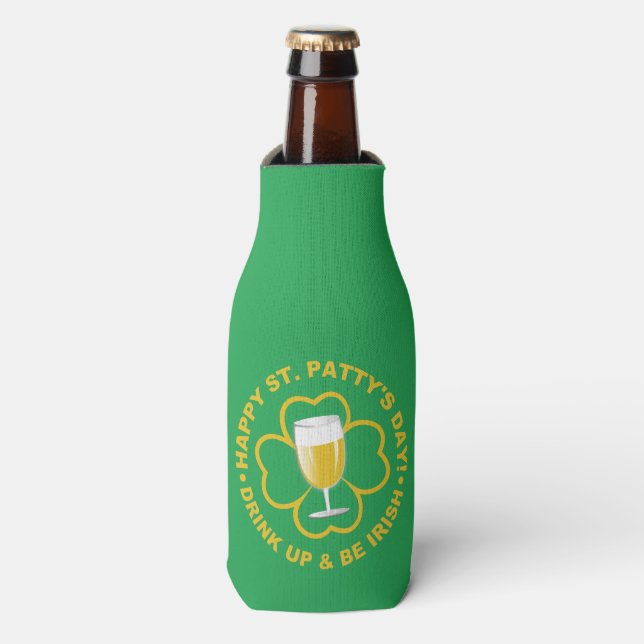 St. Patrick's Day custom name bottle cooler (Bottle Front)