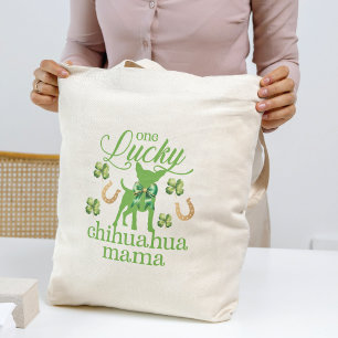 St. Patrick's Day Custom Photo Chihuahua Mom Tote Bag