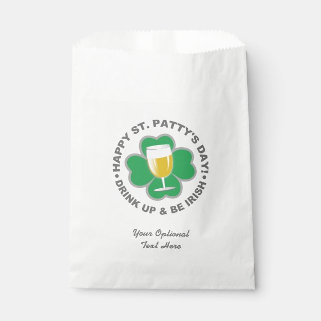 St. Patrick's Day custom text favour bags (Front)