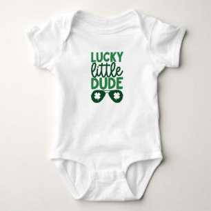St. Patricks Day Cute Lucky Little Dude Boy Baby Bodysuit