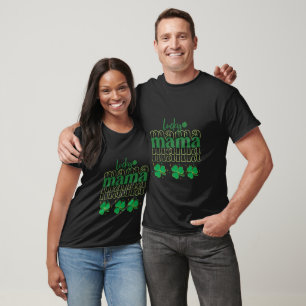 St Patricks day Cute mom's face Retro Lucky mama  T-Shirt