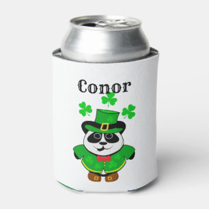 St. Patrick's Day Cute Panda Bear Personalised Can Cooler
