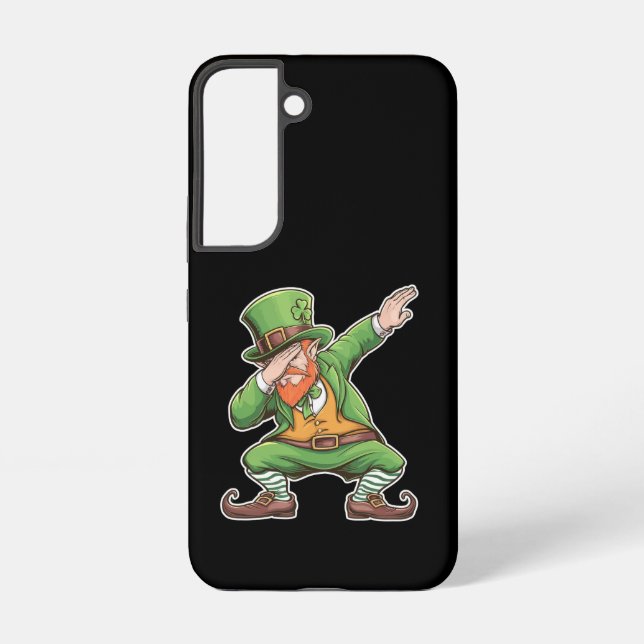 St Patricks Day Dab Dabbing Leprechaun In Green  Samsung Galaxy S22 Case (Back)