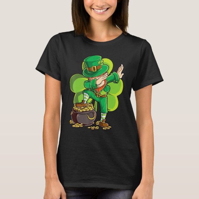 St Patricks Day Dabbing Leprechaun Boys Men Funny  T-Shirt (Front)