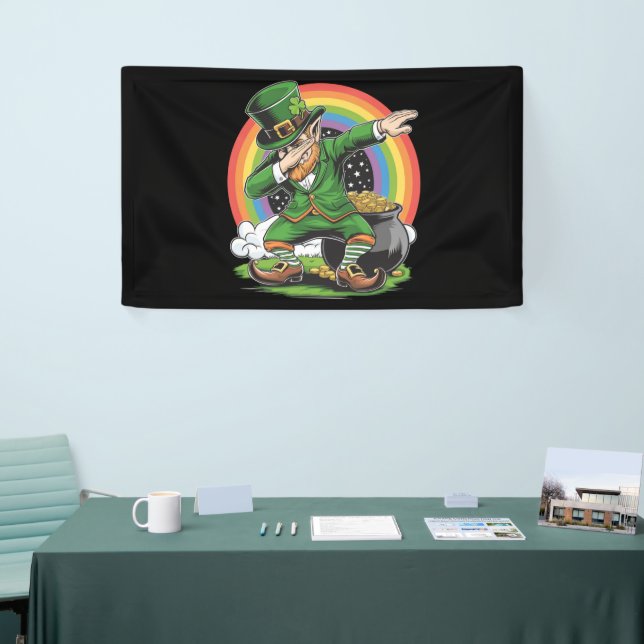 St Patricks Day Dabbing Leprechaun Dab Dance  Banner (Tradeshow)