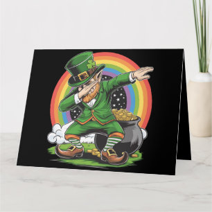 St Patricks Day Dabbing Leprechaun Dab Dance  Card