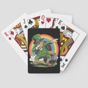 St Patricks Day Dabbing Leprechaun Dab Dance  Playing Cards