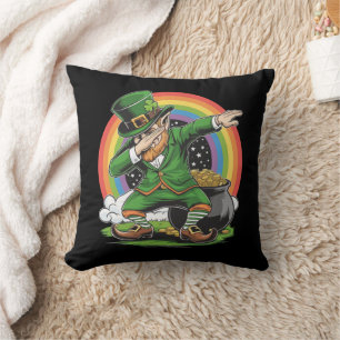 St Patricks Day Dabbing Leprechaun Dab Dance Throw Pillow