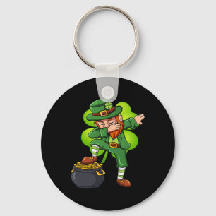 St Patricks Day Dabbing Leprechaun Irish Boys Girl Keychain